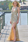 Gold Colors 3148 Beaded Gown