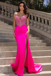 Hot pink PS25187 strapless dress 