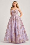 Colette CL 5101 in lilac/gold color showcasing the beautiful beaded bodice and sweetheart neckline