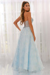 Colette CL6011 back view in Light Blue Floral showing lace-up corset detail