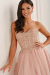 Colette CL6111 close-up portrait in Pink showing sparkle texture and corset structure