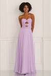 Colette CL6113 chiffon A-line in Lilac, front view with minimalist silhouette and floaty skirt