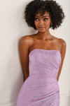 Colette CL6117 close-up in Orchid showing stone embellishments and strapless neckline
