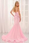 Colette CL6117 back angle in Pink showing lace-up back and mermaid train