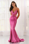Colette CL6149 gown in Raspberry, full-length front emphasizing sleek silhouette and train