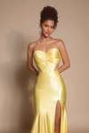 Portia and Scarlett XO066 yellow fitted gown featuring sweetheart neckline and structured waist detail
