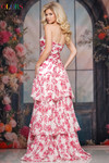 Colors Dress 3888 in Red back view showing cascading tiered ruffles and mid-open back.