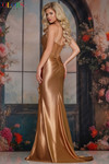 Colors Dress 3907 in Dark Nude back view showing sheer corset back and fitted silhouette.