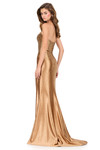 Ashley Lauren 12200 in Cocoa back view showing elegant scoop back and fitted silhouette.