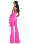 Ashley Lauren 12233 back view in Fuchsia showcasing fitted silhouette and side ruffle detail.