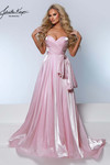 Johnathan Kayne 3272 in Ice Pink with a strapless sweetheart neckline and pleated chrome organza bodice.