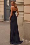 La Femme 33399 in navy featuring fitted skirt and smooth jersey fabric.