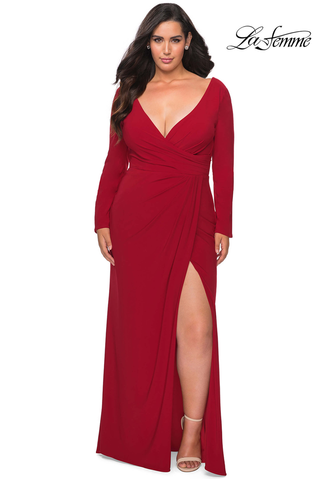 red plus size prom dresses Plus Size Prom Dresses 3D Flowers Sleeved
