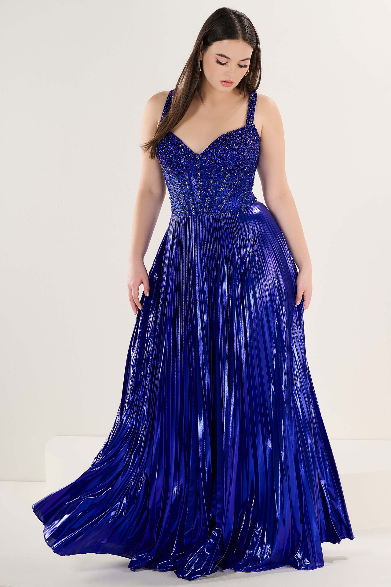royal blue plus size dress Cicinia Mother Of The Bride With Sleeves Long Chiffon A-line Ankle Length Shawl Collar This long plus size prom dress can be custom made with no extra cost Royal Blue Plus Size Wedding