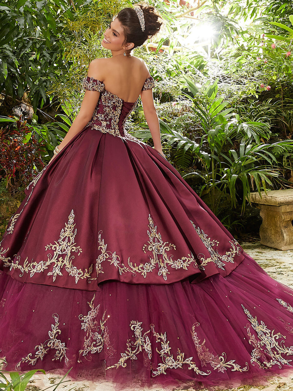 HEYKIDOO Georgette Gown Party Wear Maroon Party Dress