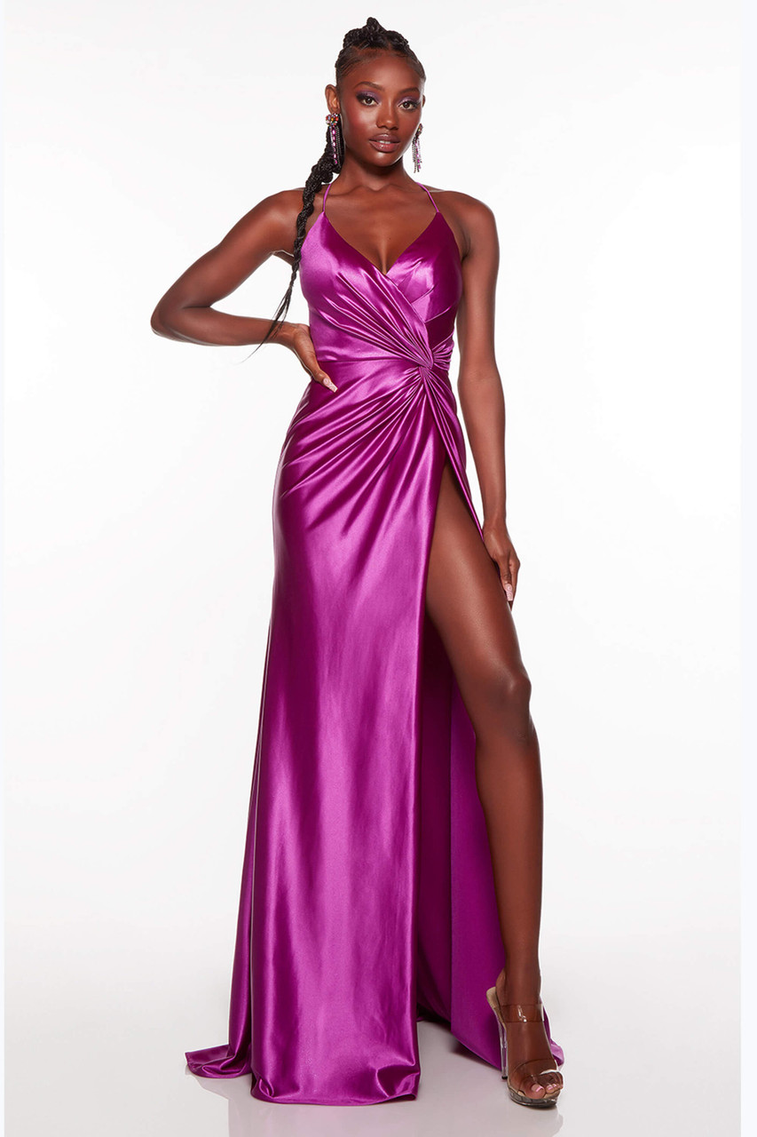 Satin Hi-Slit Prom Dress by Alyce 61442- Promheadquarters.com