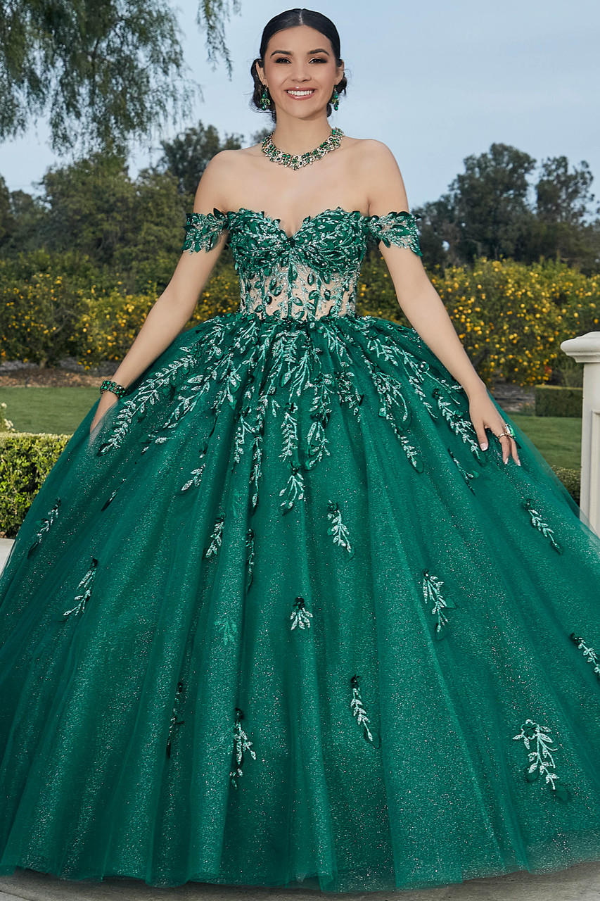 neon quince dresses Glitter Embroidered Quince Dress Valencia by Morilee 60181-  Promheadquarters.com