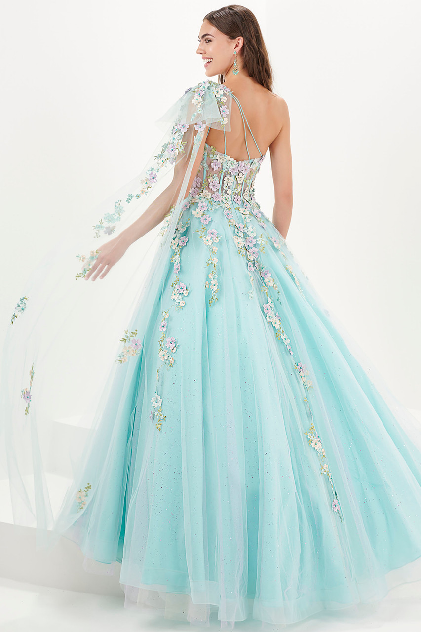 tiffany blue colored prom dresses Designs Spring 2025 This stunning sheath KissProm One-shoulder Long Sleeve Tiffany