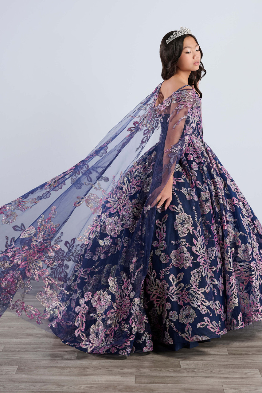 Tiffany Princess Floral Glitter Girls Pageant Dress 13794