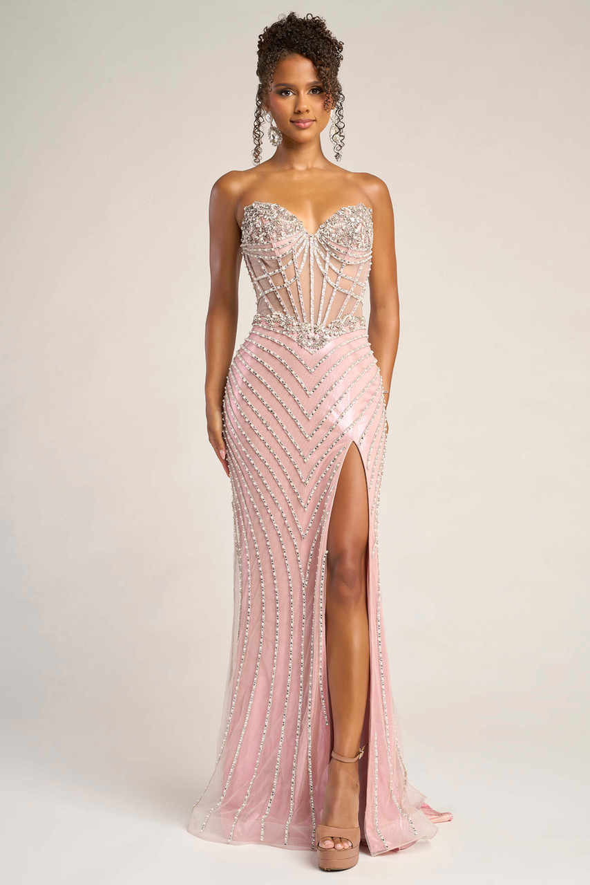 Portia and Scarlett: Captivating Curves and Cascading Sashes in PS24010