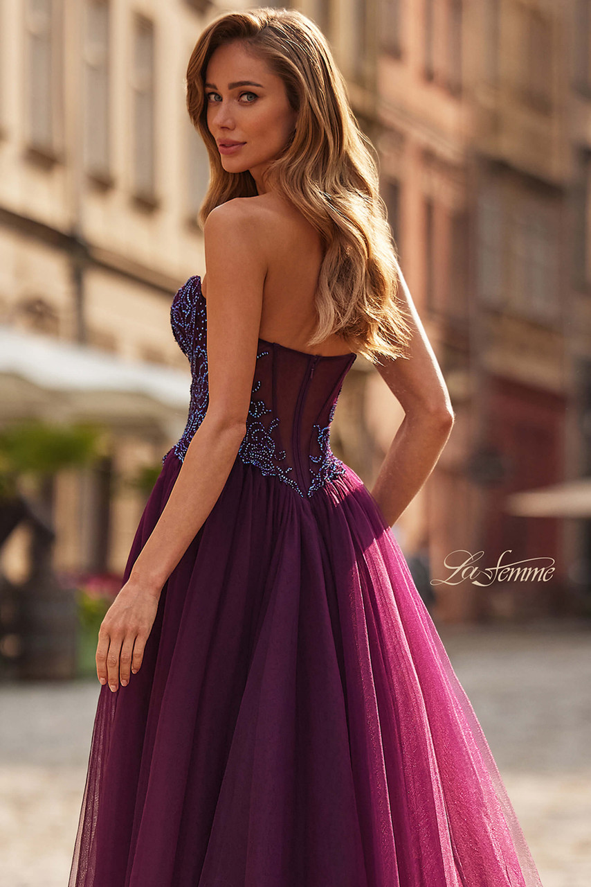 open lace back dress Pink/Gold Sequin Mermaid Strapless Long Sweetheart Evening Prom Dresse   MarryLover