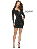 Metallic Studded La Femme Homecoming Dress 26672