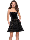 Velvet Spaghetti Straps La Femme Homecoming Dress With Pockets 26785