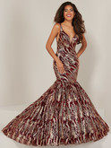 plunging neckline mermaid prom dress tiffany designs 16361