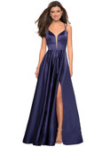 strappy plunging v-neck la femme prom dress 26994