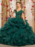 emerald cold shoulder quince dress with layered skirt vizcaya by morilee 89226