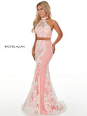 coral two piece prom dress rachel allan 7003