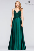 emerald sating a-line faviana dress s10400