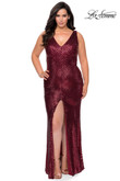 V-neck La Femme Plus Size Prom Dress 28796