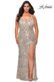 V-neck La Femme Plus Size Prom Dress 29013