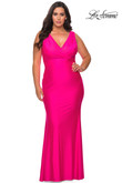 V-neck La Femme Plus Size Prom Dress 29016