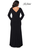 plus size black jersey dress la femme 29044