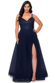 v-neck plus size prom dress la femme 29060