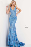 Sequin Striped Prom Dress Jovani 03570
