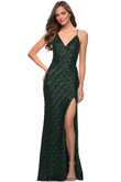 sequin high slit prom dress la femme 29642 in Emerald sequin high slit prom dress la femme 29642 in Emerald