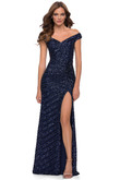 off the shoulder sequin prom dress la femme 29653