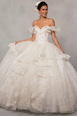 ruffle sleeve floral quinceanera dress valentina 34051