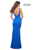 V-Neck Stretch Lace Sheath La Femme Prom Dress 29732