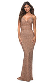 sequin sheath open back prom dress la femme 29949