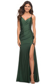 jersey V-neck high slit prom dress la femme 30095
