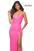 Lace V-Neck La Femme Prom Dress 30171