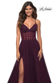 La Femme Prom Dress in Dark Berry