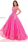 Metallic Sequined Rachel Allan Prom Dress 70130