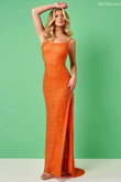 tangerine beaded tulle dress rachel allan 70152
