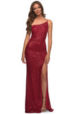 one shoulder sequin prom dress la femme 30391