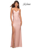 V-Neck Jersey La Femme Prom Dress 30435